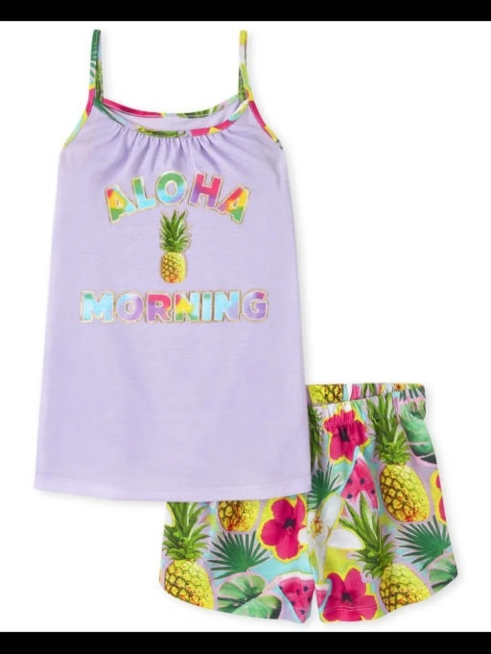 NWT TCP Kids Lavender 'Aloha Morning' Pajama Set